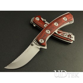 Color Wood Handle Folding Knife Rescue Knife Camping Accessory UDTEK01399